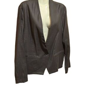 Amour Vert Meredith Femme Fete Blazer Sz XL Gray Unlined‎ Button Closure NWT